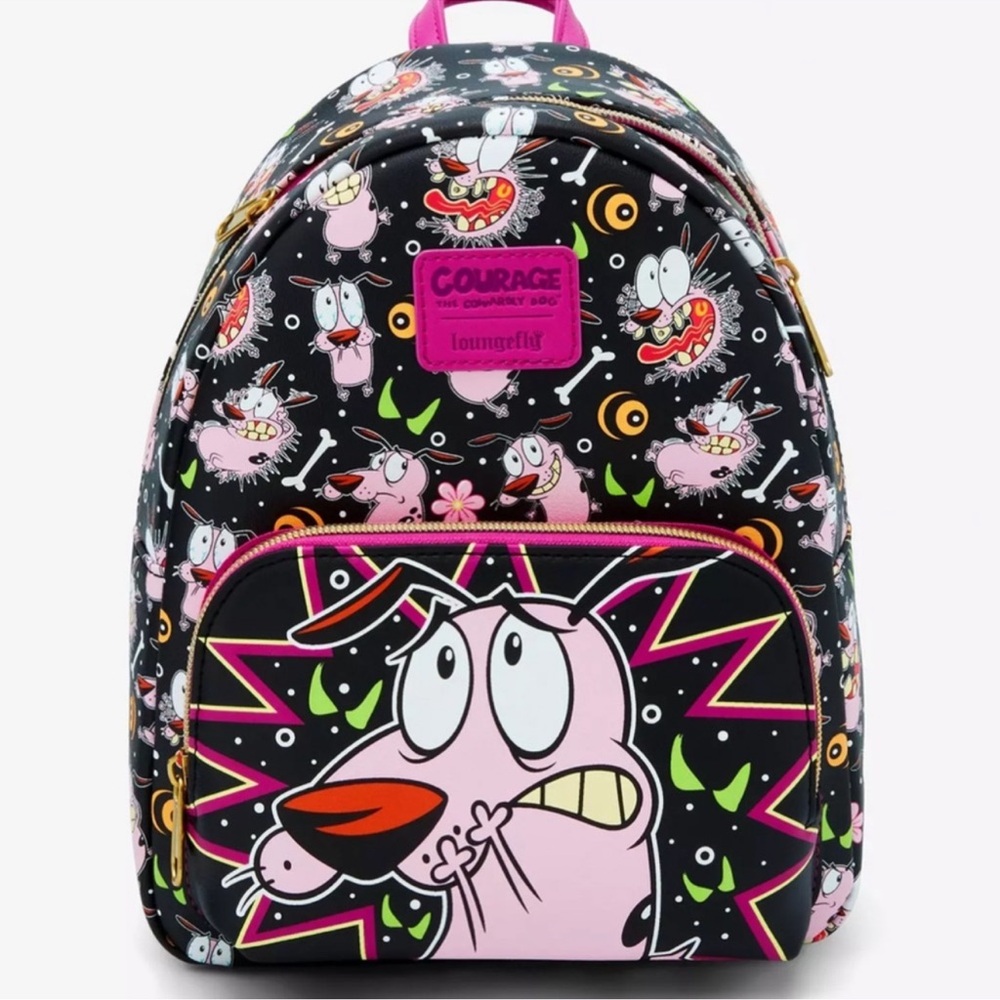 Loungefly Courage The Cowardly Dog AOP Mini Backpack